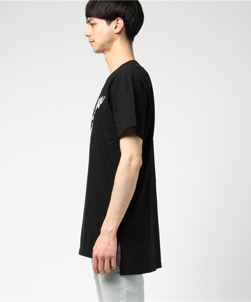 YELLOW RUBY（イエロールビー）の「Yellow s/s Long Tee / ロングシルエット（Tシャツ/カットソー・メンズ・ホワイト/ブラック/ミックスグレー・MEDIUM/LARGE）」の4枚目の写真