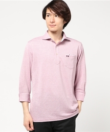 七分袖麻ポリエステルシャツポロ