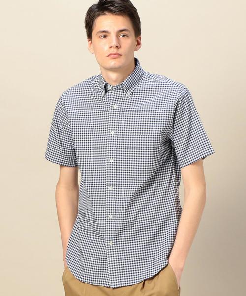 BEAUTY&YOUTH UNITED ARROWS(ビューティーアンドユースユナイテッドアローズ)の「BY オックス ギンガムチェック ショートスリーブ シャツ ◆(シャツ/ブラウス・メンズ・ネイビー/ブラック・SMALL/LARGE/X-SMALL/MEDIUM/X-LARGE)」の2枚目の写真