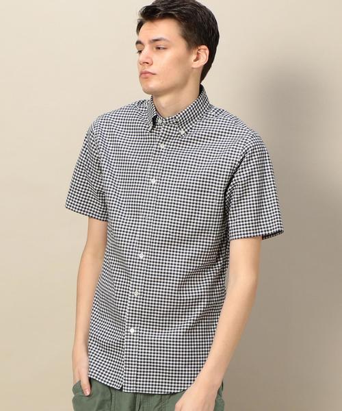 BEAUTY&YOUTH UNITED ARROWS(ビューティーアンドユースユナイテッドアローズ)の「BY オックス ギンガムチェック ショートスリーブ シャツ ◆(シャツ/ブラウス・メンズ・ネイビー/ブラック・SMALL/LARGE/X-SMALL/MEDIUM/X-LARGE)」の1枚目の写真
