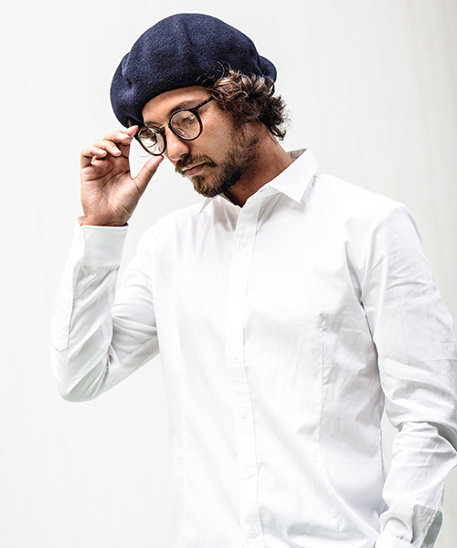 Mighty Shine（マイティシャイン）の「mko5731-CAMBIO別注 Mighty Shine Wool Beret ベレー帽（ハンチング/ベレー帽・メンズ・ネイビー/ブラック・FREE）」の3枚目の写真