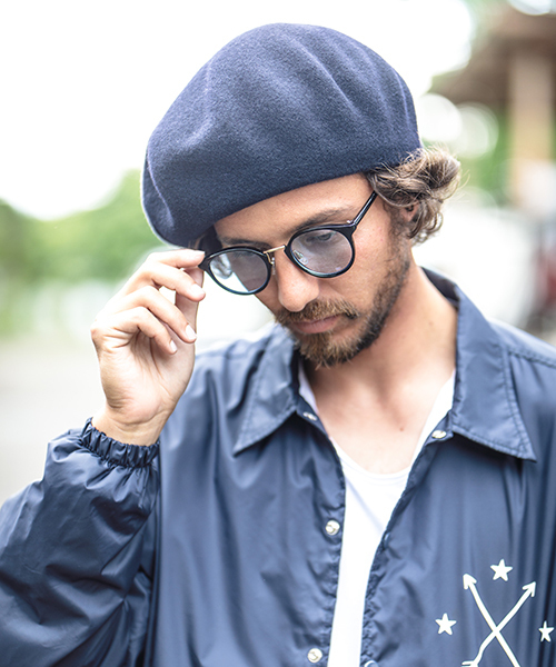 Mighty Shine（マイティシャイン）の「mko5731-CAMBIO別注 Mighty Shine Wool Beret ベレー帽（ハンチング/ベレー帽・メンズ・ネイビー/ブラック・FREE）」の12枚目の写真