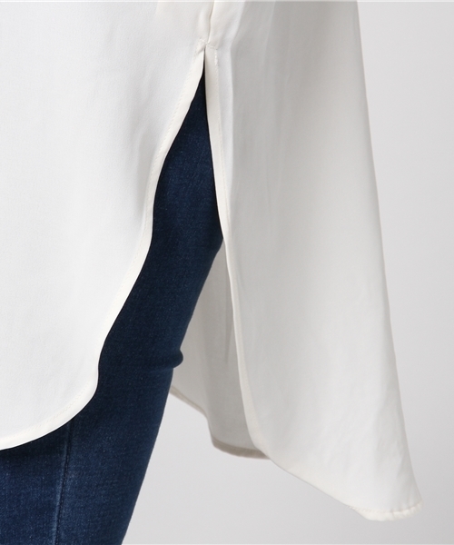 earth music&ecology(アースミュージックアンドエコロジー)の「とろみシャツワンピース(シャツワンピース・レディース・オフホワイト/ライトグレー/ネイビー/ストライプ・FREE)」の11枚目の写真