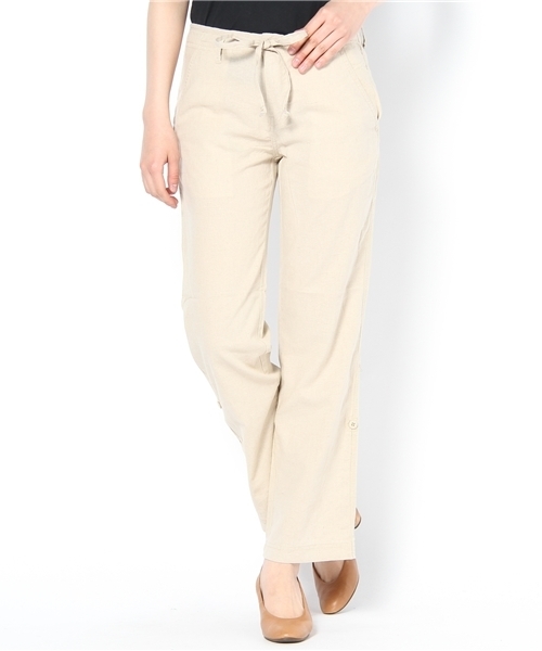 coen（コーエン）の「SMITH（スミス）綿麻イージーパンツ（その他パンツ・レディース・ネイビー/オフホワイト/ダークブラウン/オリーブ・MEDIUM/LARGE）」の2枚目の写真