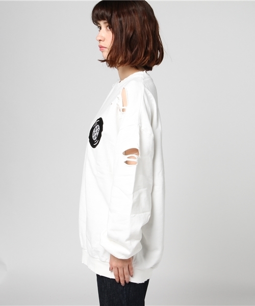 PUNYUS（プニュズ）の「レコード刺繍クラッシュスウェット（スウェット・レディース・ホワイト/ブラック/レッド/ピンク/イエロー/グリーン・4/3）」の13枚目の写真