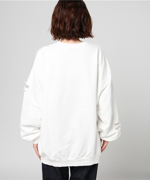 PUNYUS（プニュズ）の「レコード刺繍クラッシュスウェット（スウェット・レディース・ホワイト/ブラック/レッド/ピンク/イエロー/グリーン・4/3）」の12枚目の写真