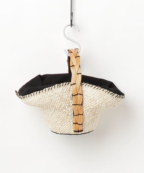 LE TALON（ルタロン）の「KAKATOO ワンハンドルHATバスケット（かごバッグ・レディース・ブラック/アイボリー・FREE）」の3枚目の写真