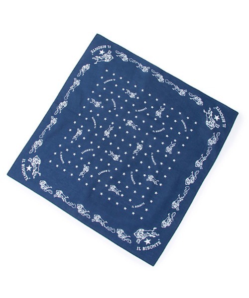 IL BISONTE（イルビゾンテ）の「IL BISONTE / BANDANA（バンダナ/スカーフ・レディース・レッド/ネイビー/オレンジ・FREE）」の2枚目の写真