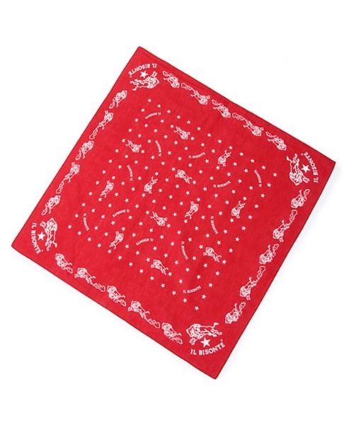 IL BISONTE（イルビゾンテ）の「IL BISONTE / BANDANA（バンダナ/スカーフ・レディース・レッド/ネイビー/オレンジ・FREE）」の3枚目の写真