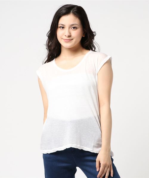 Plantation（プランテーション）の「ｴｼﾞﾌﾟﾄｺｯﾄﾝⅡ（Tシャツ/カットソー・レディース・ホワイト/ライトグリーン/ブルー/ネイビー/ライトグレー/ブラック・M size）」の9枚目の写真