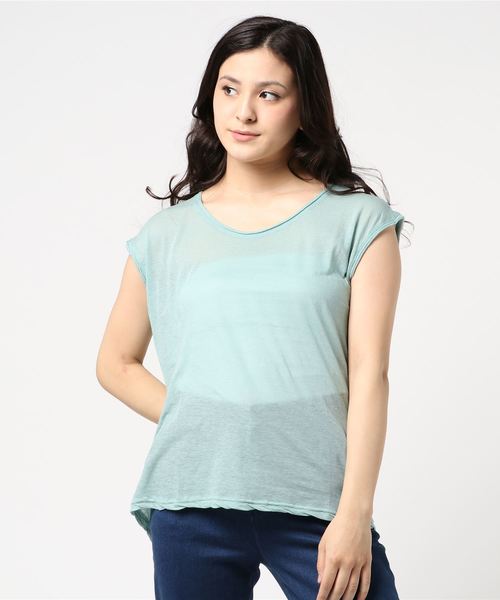 Plantation（プランテーション）の「ｴｼﾞﾌﾟﾄｺｯﾄﾝⅡ（Tシャツ/カットソー・レディース・ホワイト/ライトグリーン/ブルー/ネイビー/ライトグレー/ブラック・M size）」の12枚目の写真