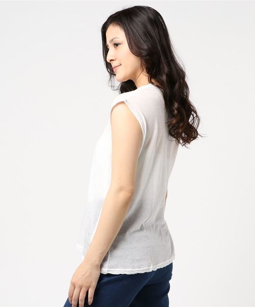 Plantation（プランテーション）の「ｴｼﾞﾌﾟﾄｺｯﾄﾝⅡ（Tシャツ/カットソー・レディース・ホワイト/ライトグリーン/ブルー/ネイビー/ライトグレー/ブラック・M size）」の7枚目の写真