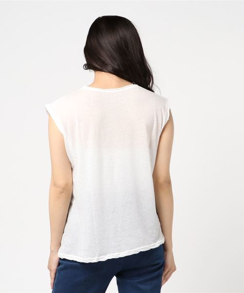 Plantation（プランテーション）の「ｴｼﾞﾌﾟﾄｺｯﾄﾝⅡ（Tシャツ/カットソー・レディース・ホワイト/ライトグリーン/ブルー/ネイビー/ライトグレー/ブラック・M size）」の8枚目の写真