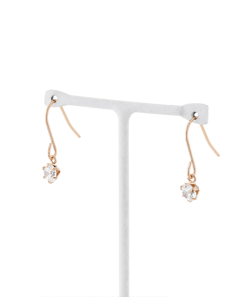 ESTELLE（エステール）の「K18 ピンクゴールド キュービックジルコニア ピアス(S) ESTELLE/エステール（ピアス（両耳用）・レディース・ピンクゴールド・-）」の5枚目の写真