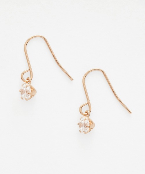 ESTELLE（エステール）の「K18 ピンクゴールド キュービックジルコニア ピアス(S) ESTELLE/エステール（ピアス（両耳用）・レディース・ピンクゴールド・-）」の9枚目の写真