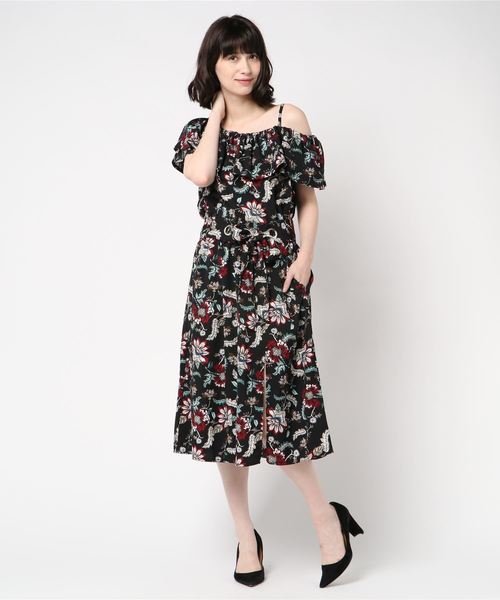 GeeRA（ジーラ）の「２ＷＡＹブラウス＆スリットスカート【２点セット】（アンサンブル・レディース・ブラック/レンガ・LARGE/X-LARGE/MEDIUM）」の6枚目の写真