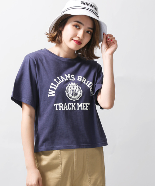 WEGO（ウィゴー）の「WEGO/アーチロゴプリントTシャツ（Tシャツ/カットソー・レディース・ベージュ/ネイビー/ナチュラル・FREE）」の3枚目の写真