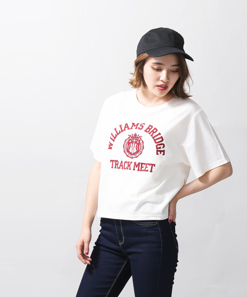 WEGO（ウィゴー）の「WEGO/アーチロゴプリントTシャツ（Tシャツ/カットソー・レディース・ベージュ/ネイビー/ナチュラル・FREE）」の12枚目の写真