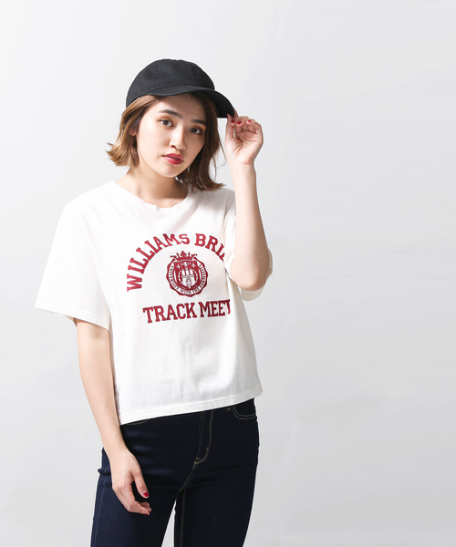 WEGO（ウィゴー）の「WEGO/アーチロゴプリントTシャツ（Tシャツ/カットソー・レディース・ベージュ/ネイビー/ナチュラル・FREE）」の11枚目の写真