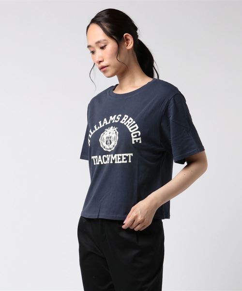 WEGO（ウィゴー）の「WEGO/アーチロゴプリントTシャツ（Tシャツ/カットソー・レディース・ベージュ/ネイビー/ナチュラル・FREE）」の6枚目の写真