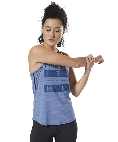 Reebok（リーボック）の「【2018秋冬新作】レズミルズ ウィメンズダブルストラップタンク（タンクトップ・レディース・グレイッシュブルー・MEDIUM/LARGE/X-LARGE/SMALL）」の10枚目の写真