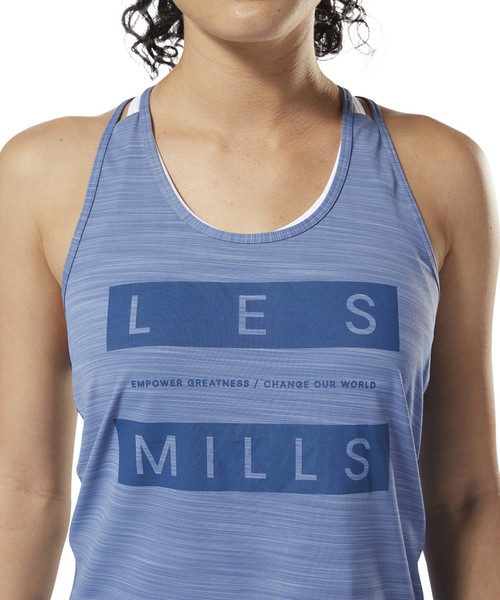 Reebok（リーボック）の「【2018秋冬新作】レズミルズ ウィメンズダブルストラップタンク（タンクトップ・レディース・グレイッシュブルー・MEDIUM/LARGE/X-LARGE/SMALL）」の6枚目の写真