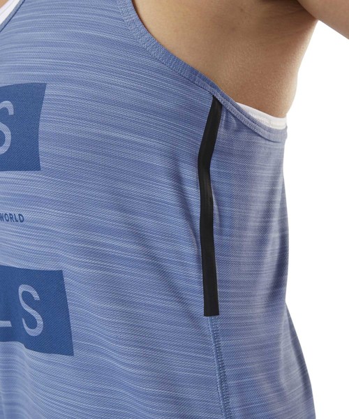 Reebok（リーボック）の「【2018秋冬新作】レズミルズ ウィメンズダブルストラップタンク（タンクトップ・レディース・グレイッシュブルー・MEDIUM/LARGE/X-LARGE/SMALL）」の5枚目の写真