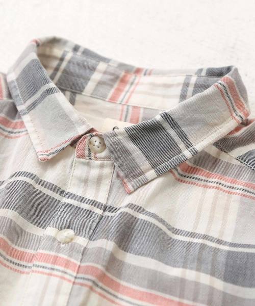 CUBE SUGAR(キューブシュガー)の「先染めガーゼツイルチェック8分袖ビッグシャツ(シャツ/ブラウス・レディース・ナチュラル/グレー/レッド系その他/グリーン系その他・M)」の12枚目の写真