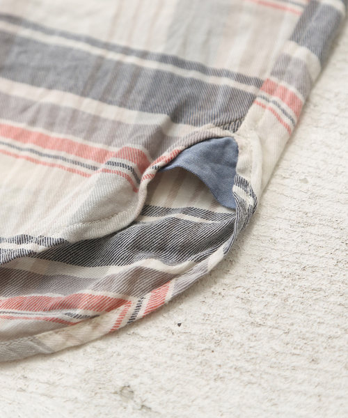 CUBE SUGAR(キューブシュガー)の「先染めガーゼツイルチェック8分袖ビッグシャツ(シャツ/ブラウス・レディース・ナチュラル/グレー/レッド系その他/グリーン系その他・M)」の15枚目の写真