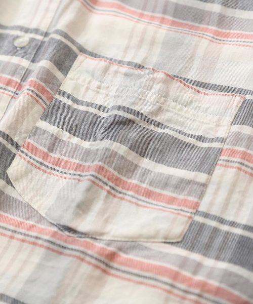 CUBE SUGAR(キューブシュガー)の「先染めガーゼツイルチェック8分袖ビッグシャツ(シャツ/ブラウス・レディース・ナチュラル/グレー/レッド系その他/グリーン系その他・M)」の13枚目の写真