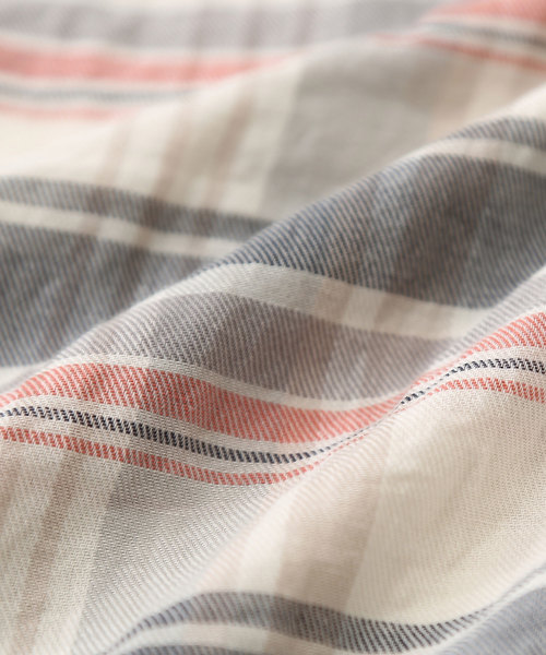 CUBE SUGAR(キューブシュガー)の「先染めガーゼツイルチェック8分袖ビッグシャツ(シャツ/ブラウス・レディース・ナチュラル/グレー/レッド系その他/グリーン系その他・M)」の18枚目の写真