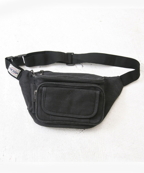 CUBE SUGAR(キューブシュガー)の「キャンバスウエストポーチ(ボディバッグ/ウエストポーチ・レディース・ブラック/カーキ・M)」の2枚目の写真