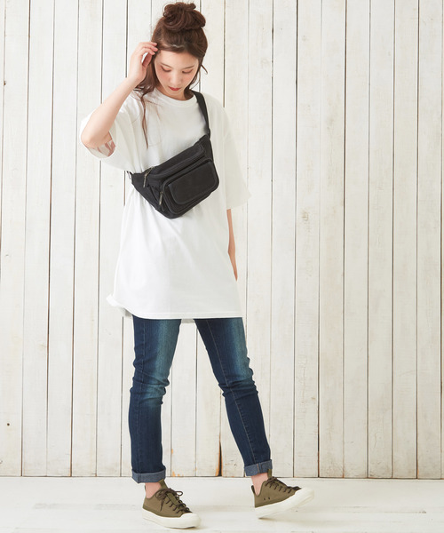 CUBE SUGAR(キューブシュガー)の「キャンバスウエストポーチ(ボディバッグ/ウエストポーチ・レディース・ブラック/カーキ・M)」の7枚目の写真