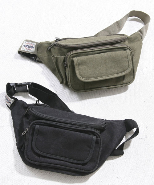 CUBE SUGAR(キューブシュガー)の「キャンバスウエストポーチ(ボディバッグ/ウエストポーチ・レディース・ブラック/カーキ・M)」の15枚目の写真