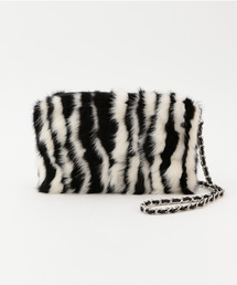 LOVELESS | 【LOVELESS】モノトーンミンクストライプ2WAYファーショルダーバッグ(ショルダーバッグ)