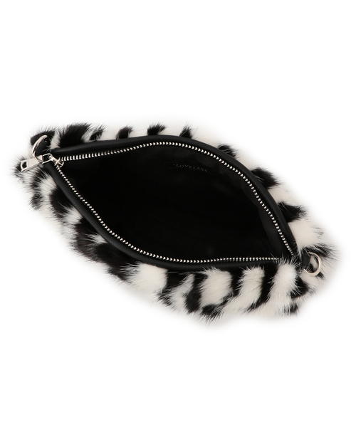 LOVELESS（ラブレス）の「【LOVELESS】モノトーンミンクストライプ2WAYファーショルダーバッグ（ショルダーバッグ・レディース・オフホワイト・FREE）」の7枚目の写真