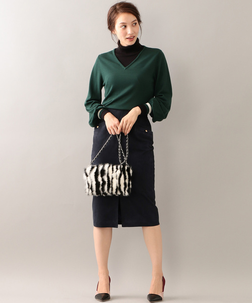 LOVELESS（ラブレス）の「【LOVELESS】モノトーンミンクストライプ2WAYファーショルダーバッグ（ショルダーバッグ・レディース・オフホワイト・FREE）」の2枚目の写真