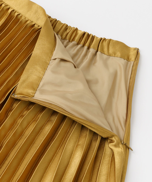 URBAN RESEARCH ROSSO WOMEN(アーバンリサーチ ロッソ)の「サテンプリーツスカート(スカート・レディース・ネイビー/ゴールド/グリーン・38/36)」の6枚目の写真