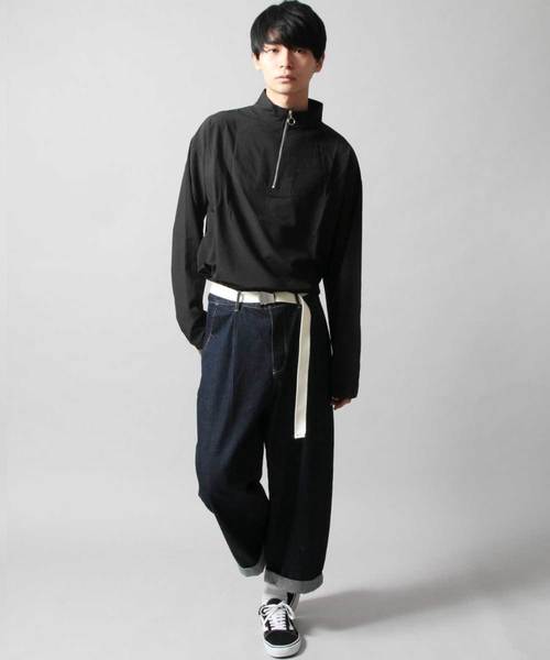 ASTRONOMY(アストロノミー)の「ポリトロ ストレッチ ハーフ ZIP ワイド ハイネック プルオーバー(Tシャツ/カットソー・メンズ・ブラック/ネイビー/ブルー/ワイン・M/L/XL)」の6枚目の写真