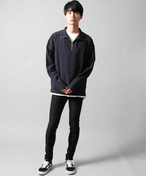 ASTRONOMY(アストロノミー)の「ポリトロ ストレッチ ハーフ ZIP ワイド ハイネック プルオーバー(Tシャツ/カットソー・メンズ・ブラック/ネイビー/ブルー/ワイン・M/L/XL)」の5枚目の写真