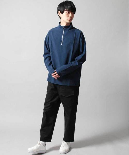 ASTRONOMY(アストロノミー)の「ポリトロ ストレッチ ハーフ ZIP ワイド ハイネック プルオーバー(Tシャツ/カットソー・メンズ・ブラック/ネイビー/ブルー/ワイン・M/L/XL)」の11枚目の写真