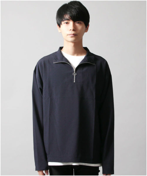 ASTRONOMY(アストロノミー)の「ポリトロ ストレッチ ハーフ ZIP ワイド ハイネック プルオーバー(Tシャツ/カットソー・メンズ・ブラック/ネイビー/ブルー/ワイン・M/L/XL)」の17枚目の写真