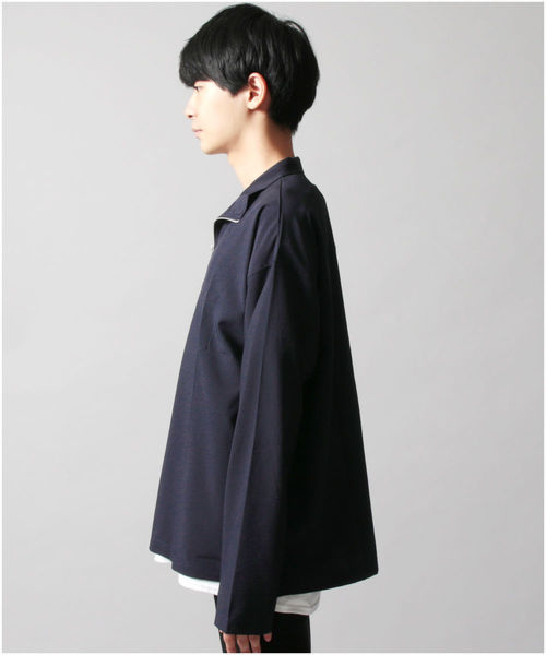 ASTRONOMY(アストロノミー)の「ポリトロ ストレッチ ハーフ ZIP ワイド ハイネック プルオーバー(Tシャツ/カットソー・メンズ・ブラック/ネイビー/ブルー/ワイン・M/L/XL)」の18枚目の写真