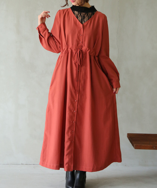 洗練シンプル2wayロングワンピース シャツワンピース N Orlabel ノアールレーベル のファッション