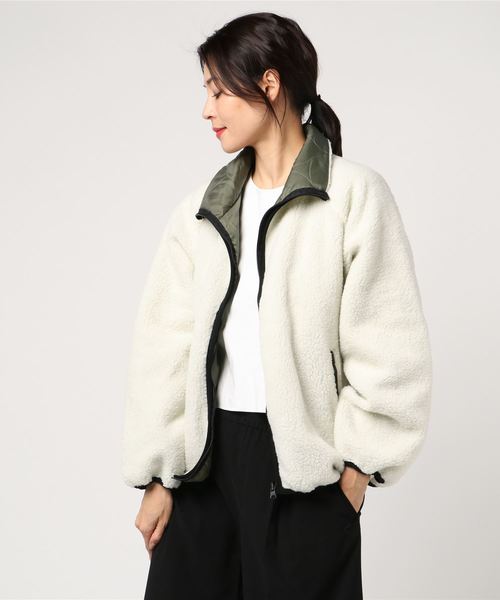 KOBE LETTUCE（コウベレタス）の「キルティング中綿リバーシブルZipボアブルゾン＊レディース/コート/アウター/ショート丈[K754]神戸レタス（ブルゾン・レディース・ブラック系その他/グリーン系その他/ピンク系その他・FREE）」の10枚目の写真
