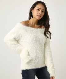 AZUL by moussy | シャギー2WAYニットプルオーバー(ニット/セーター)