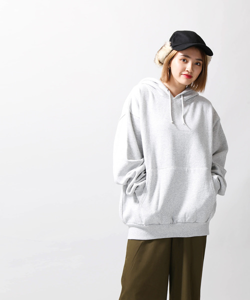 WEGO（ウィゴー）の「WEGO VINTAGE/ヘビーウェイトビッグシルエットパーカー（パーカー・メンズ・ブラック/ダークグリーン/ダークブラウン/オフホワイト/杢グレー/ワイン/グリーン系その他/ライトベージュ・MEDIUM/LARGE/X-LARGE）」の21枚目の写真