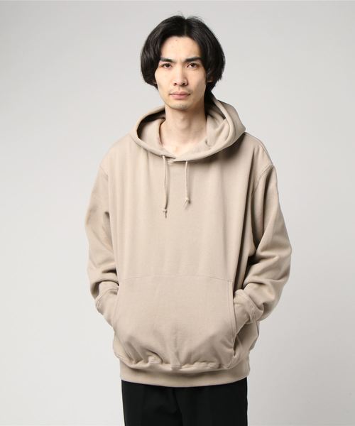 WEGO（ウィゴー）の「WEGO VINTAGE/ヘビーウェイトビッグシルエットパーカー（パーカー・メンズ・ブラック/ダークグリーン/ダークブラウン/オフホワイト/杢グレー/ワイン/グリーン系その他/ライトベージュ・MEDIUM/LARGE/X-LARGE）」の5枚目の写真