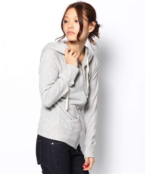 laule'a sunny side store(ラウレアサニーサイドストア)の「ベーシック裏毛ジップアップパーカー(パーカー・レディース・ベージュ/アイボリー/ブルー/杢グレー・FREE)」の1枚目の写真