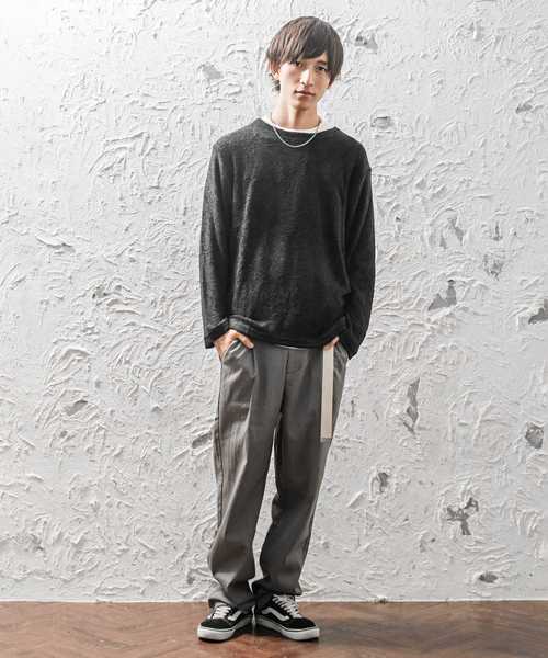 MinoriTY(マイノリティ)の「(2点セット)アンサンブル/ニットソー/ブークレパイル長袖+長袖(Tシャツ/カットソー・メンズ・ブラック/ネイビー/杢グレー/ワイン・M/L)」の14枚目の写真